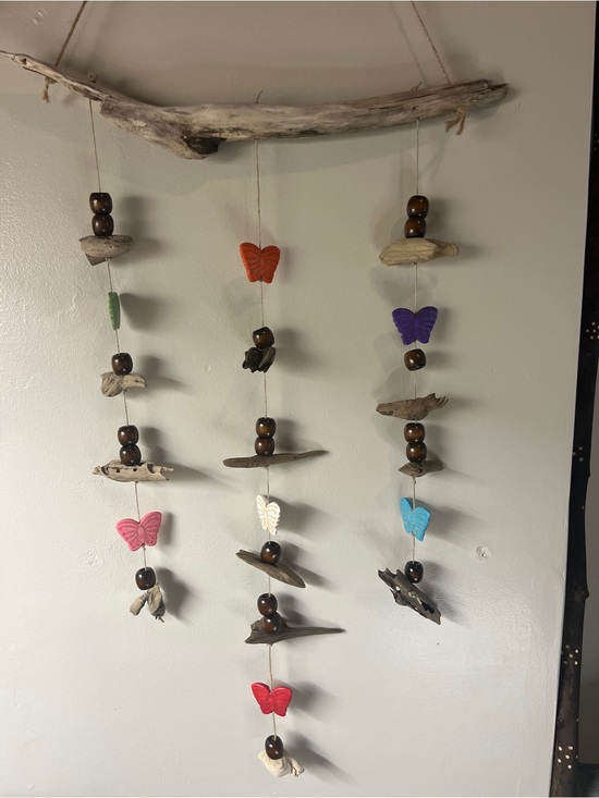 Handmade Other - Handmade Driftwood Butterfly Wind Chime - Multicolor